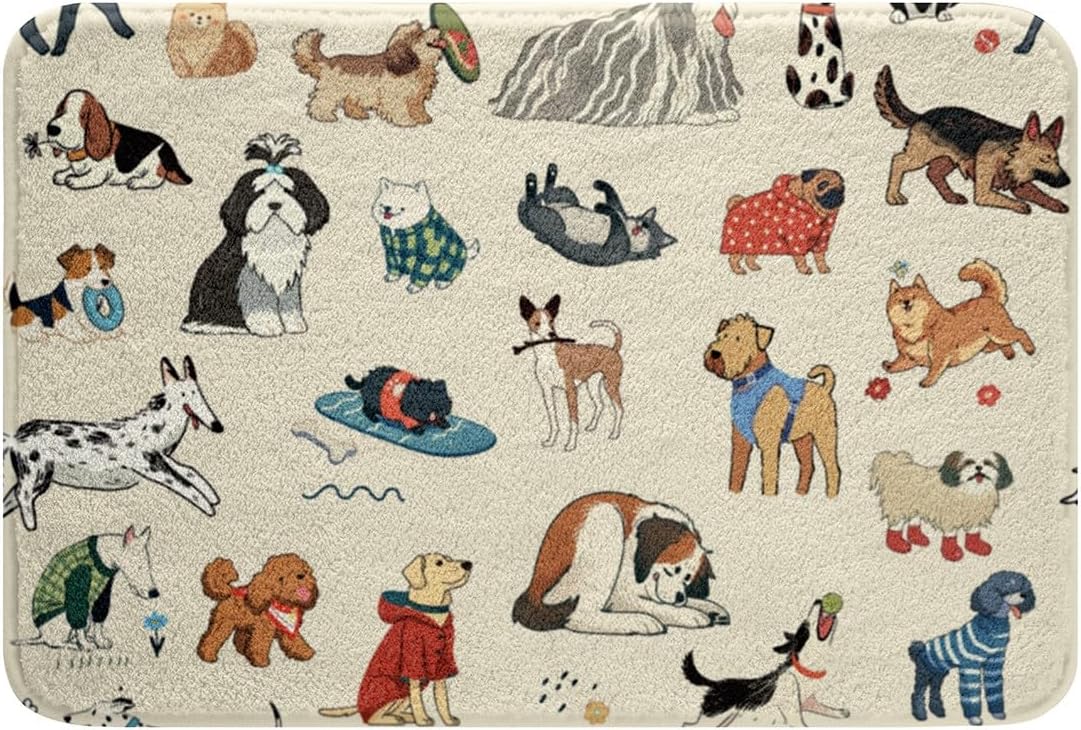 Castle Fairy Cartoon Dog Bath Rug 16x24 Inch Soft Shaggy Non Slip Floor Mat