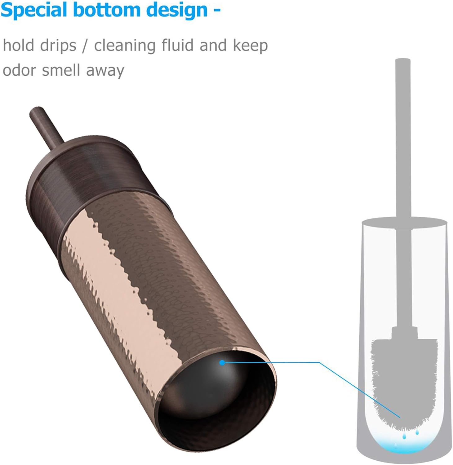 Nu Steel TBH-SS542-17 Round Stainless Steel Toilet Brush Holder