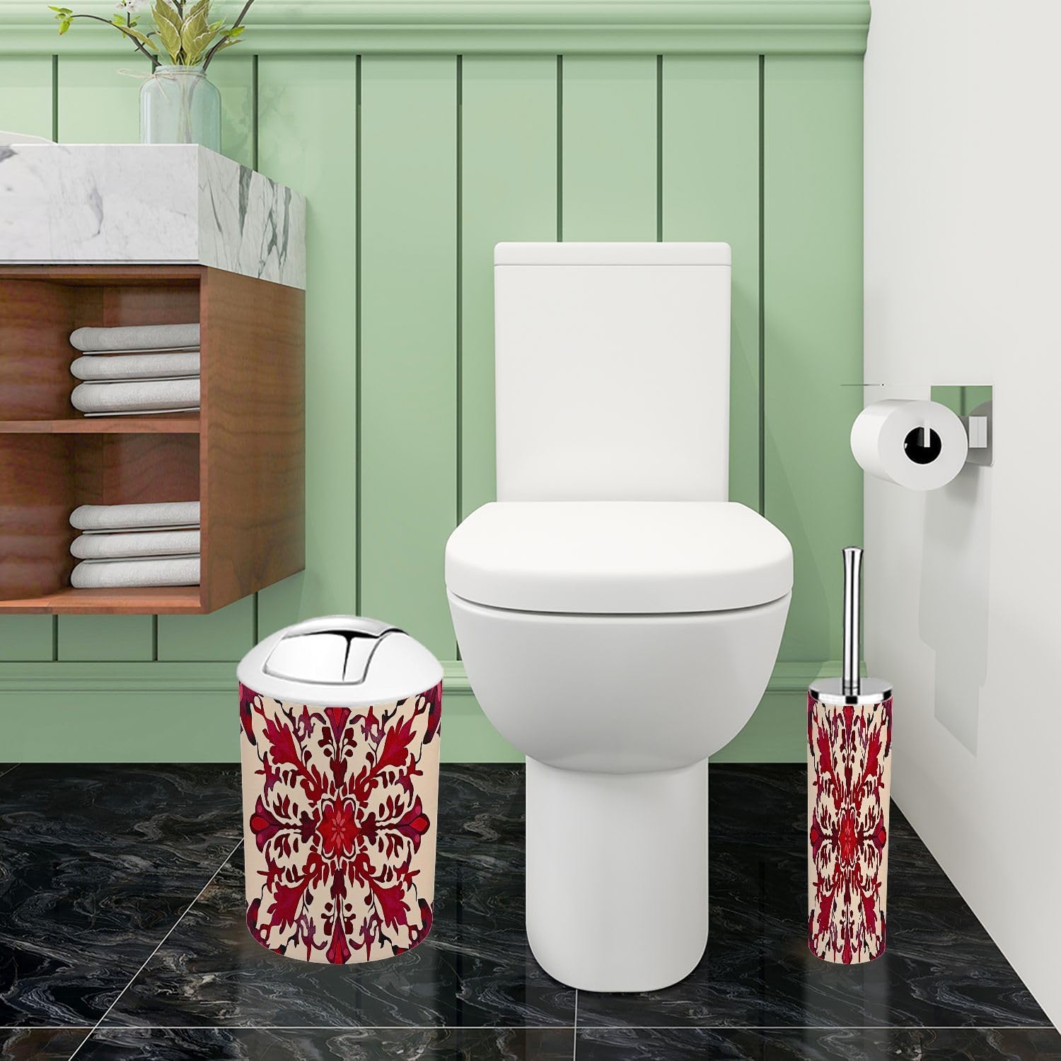 Boho Snowflakes Bathroom Accessory Set 6 Piece