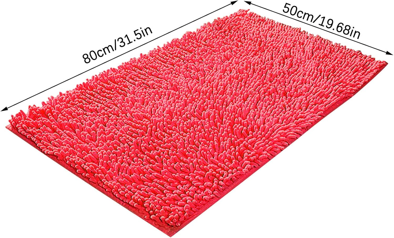Chenille Bath Rug 20x32 Inch Soft Absorbent Shaggy Mat