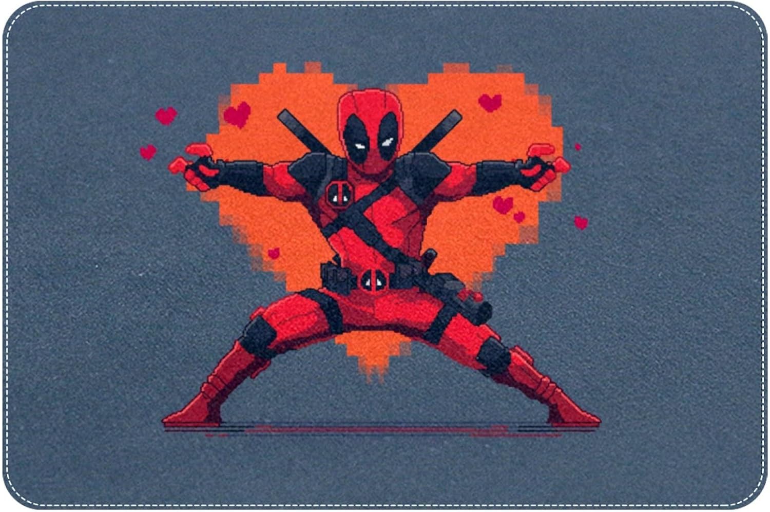 Deadpool Themed Polyester Bath Rug - Machine Washable