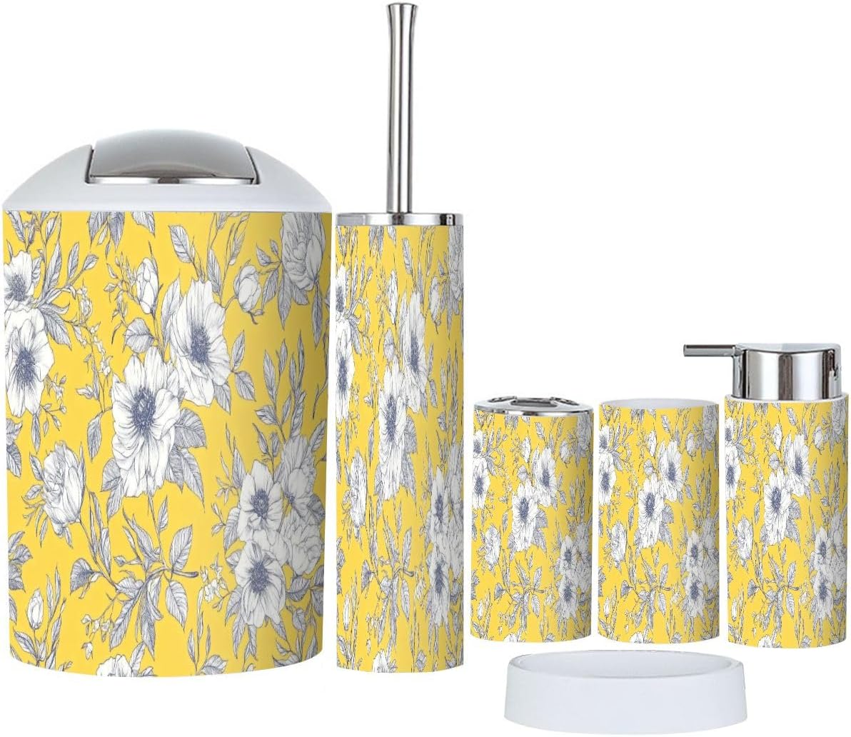 Boho Rose HIPS Bathroom Accessory Set 6 Piece