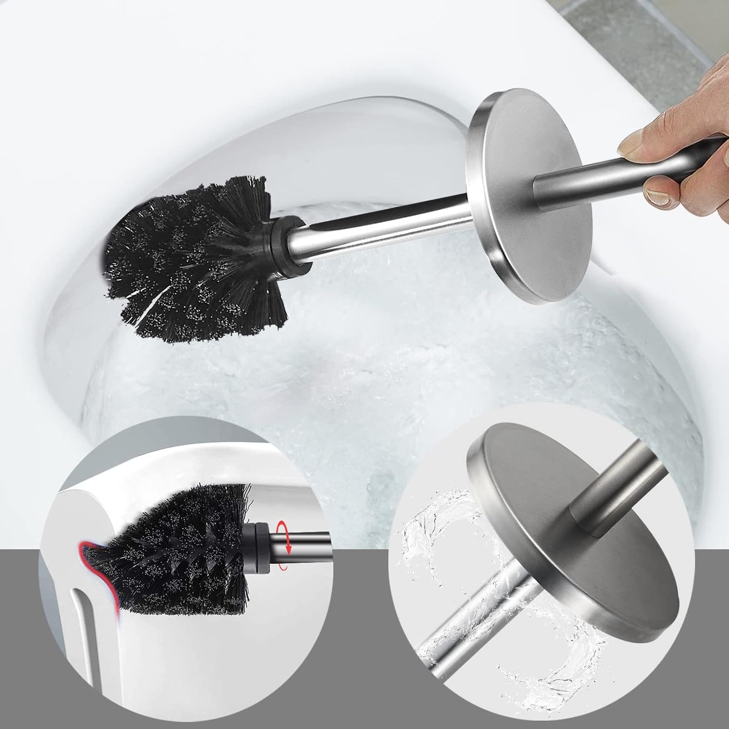 TINYROW Toilet Brush with Holder and Lid 1