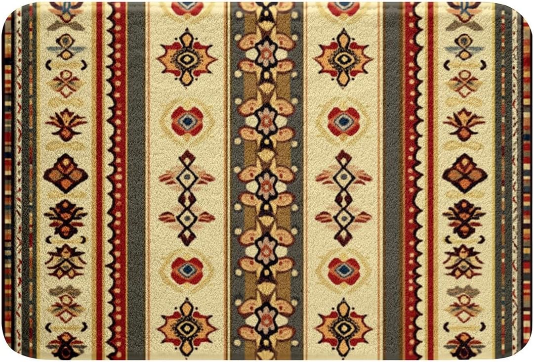 Feelyou Striped Boho Bath Rug 16x24