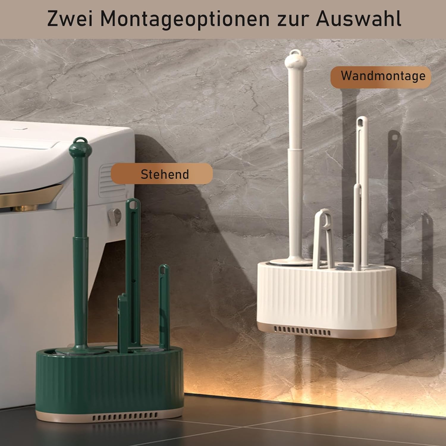Bazasa 4-in-1 Toilet Brush and Holder Set 1