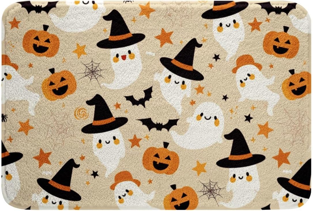 jejeloiu Halloween Bath Mats 16x24 Non-Slip Shaggy