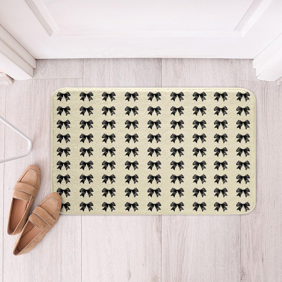 Jejeloiu Kids Black Bow Bathroom Rug 16x24