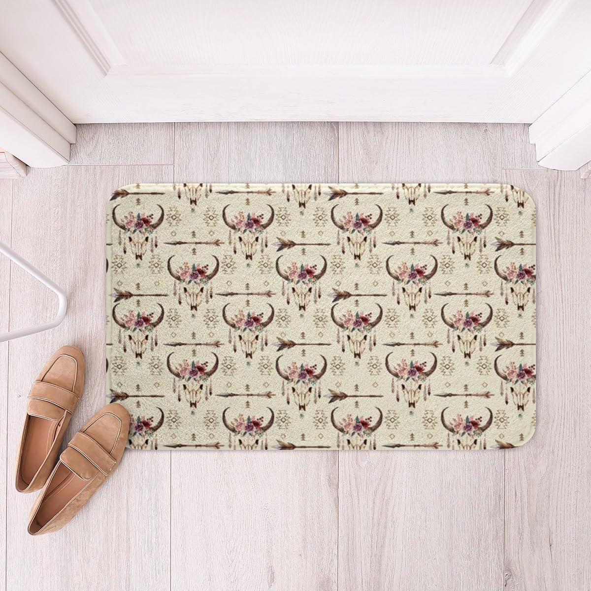 Feelyou Western Longhorn Cow Skull Bath Rug for Kids 16x24