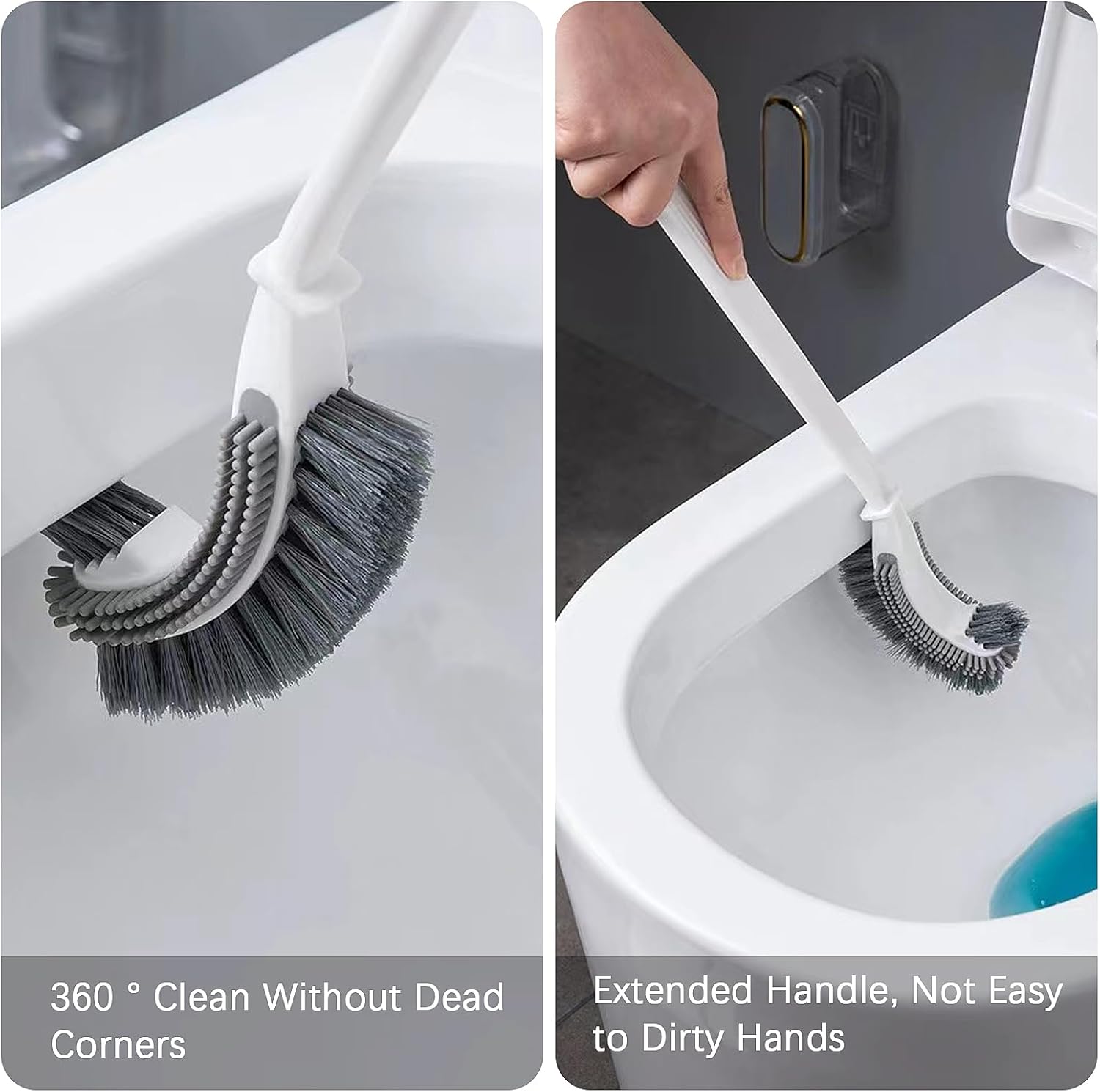 LINCAN Toilet Bowl Brush with Wall Holder Gray