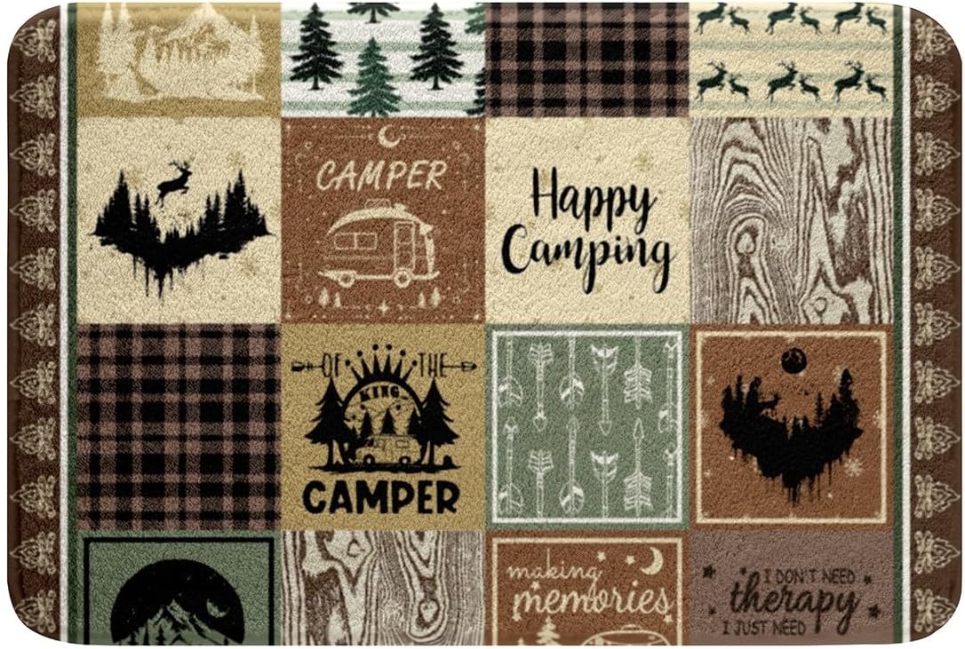 Erosebridal Rv Camper Theme Bathroom Rug Set 16x24