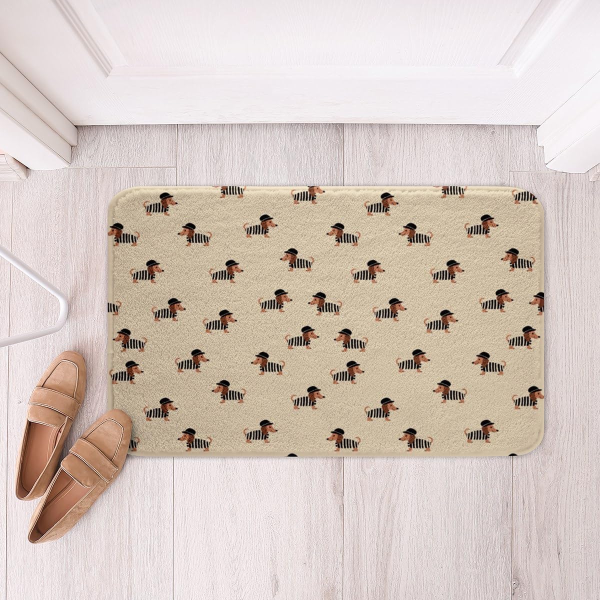 Jejeloiu Dachshund Zebra Bath Rug 16x24 Inch