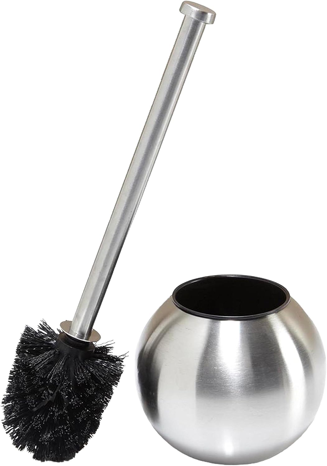 Bath Bliss Globe Design Toilet Brush Holder in Stainless Steel 1