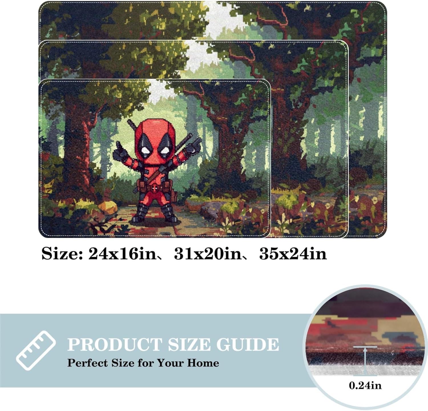 CMJSGG Deadpool Chair Rug - 60x40cm Machine Washable