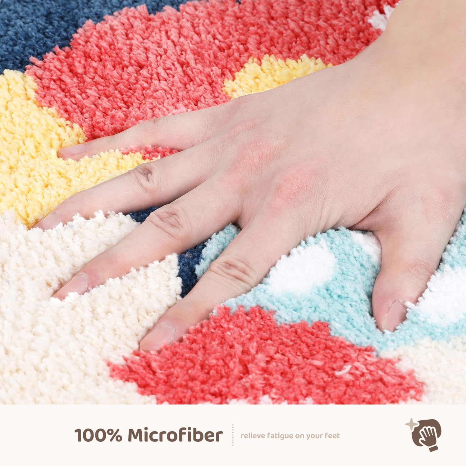 Molesun Mushroom Bath Mat 16x24 Non-Slip Microfiber Rug