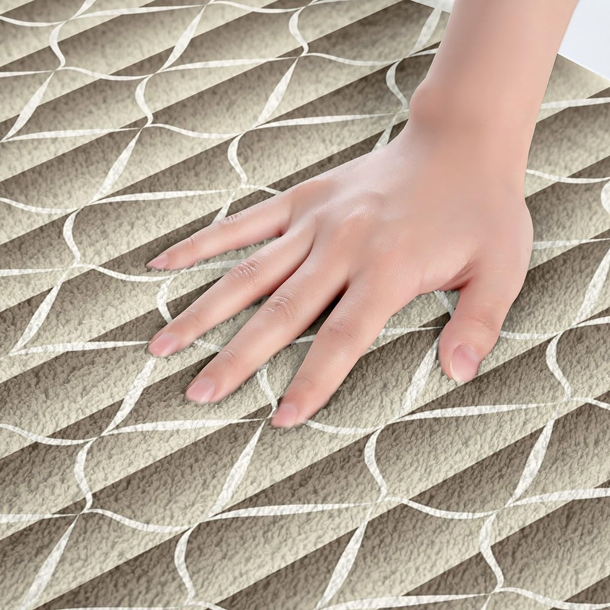 Erosebridal Cream Beige Striped Bath Mat 16x24 1