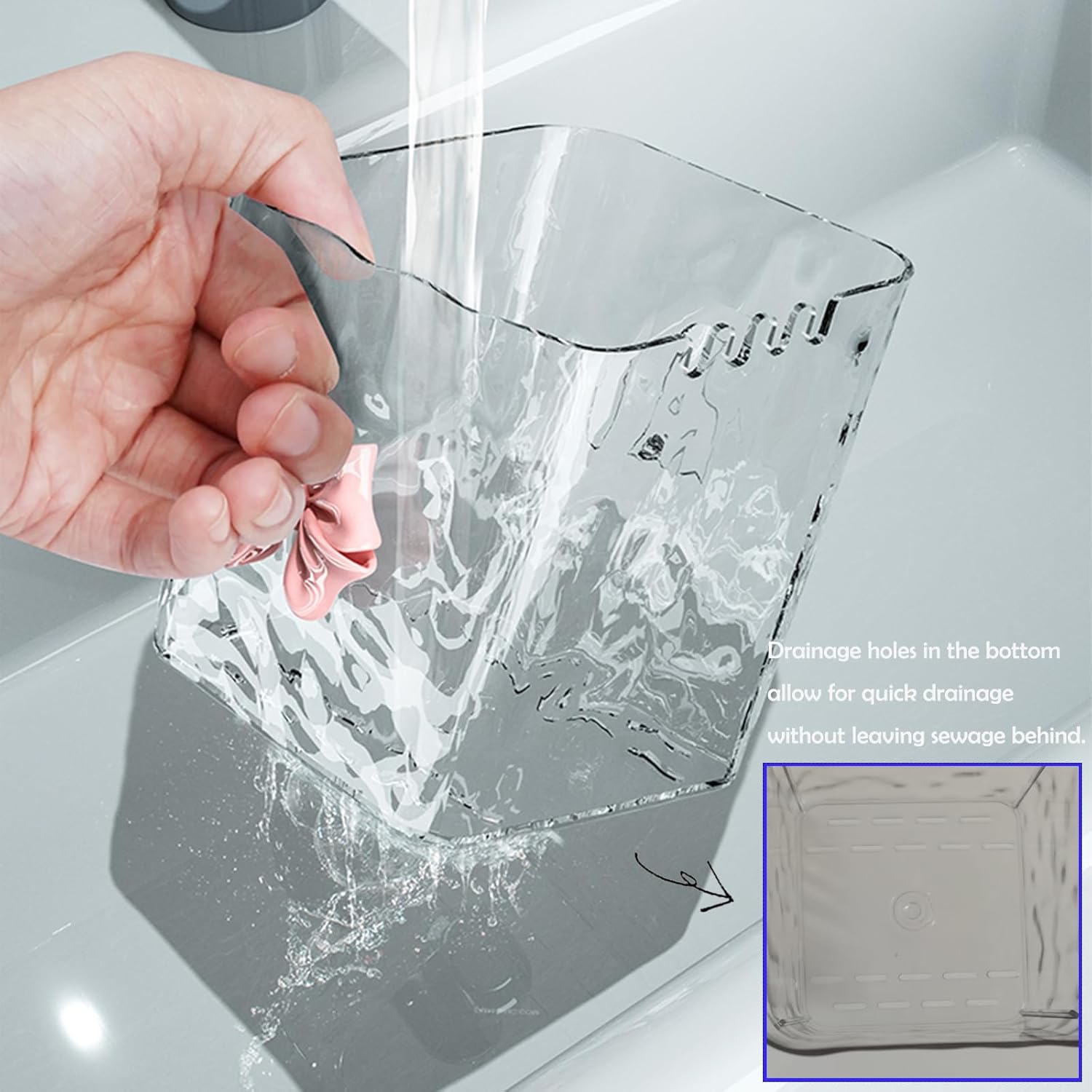 Lae Nuvole Clear-Small Wall Mounted Shower Caddy Organizer 2 Pack