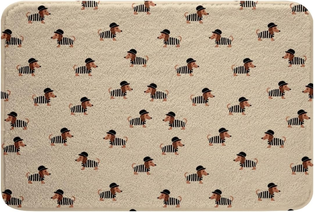 Jejeloiu Dachshund Zebra Bath Rug 16x24 Inch