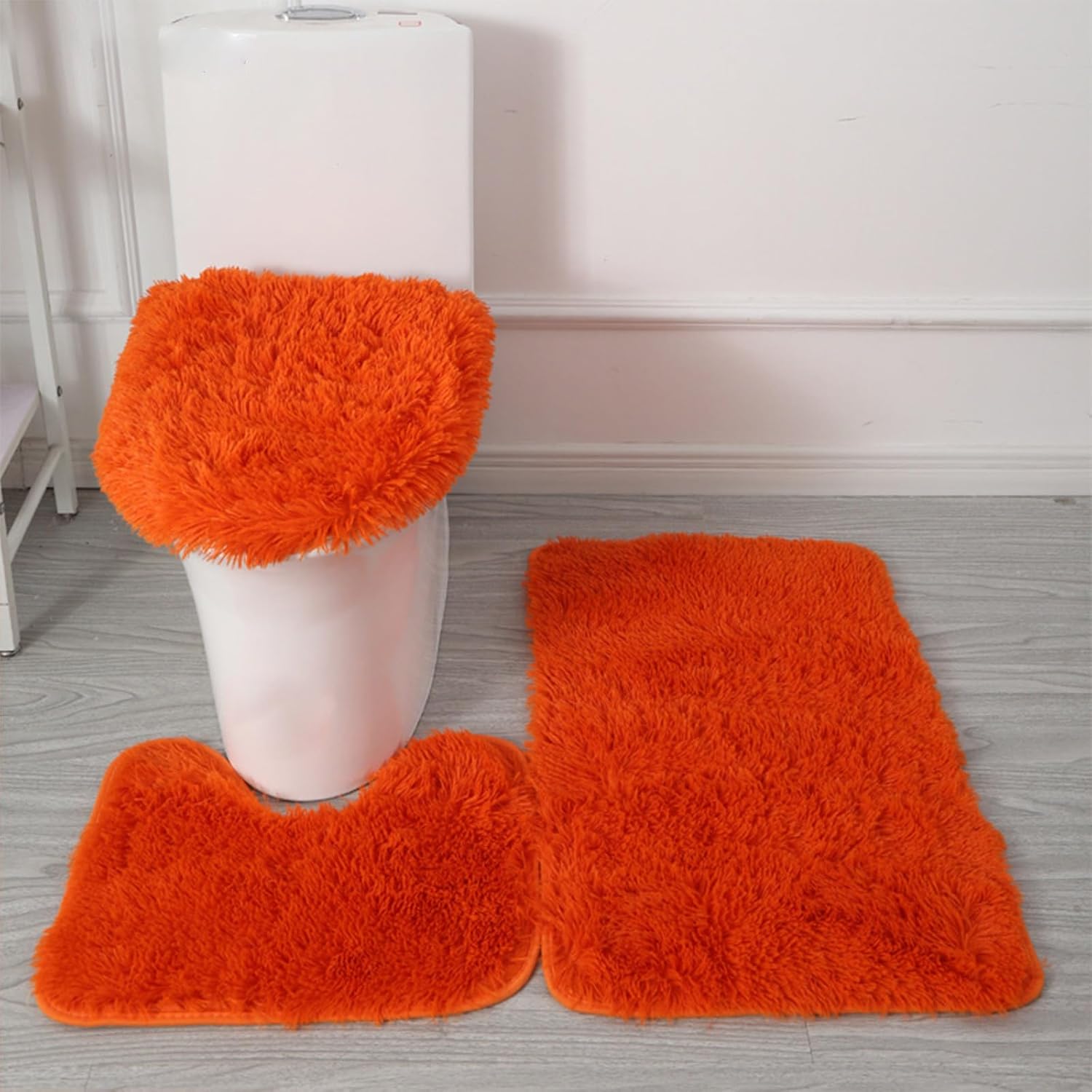 3 Piece Non Slip Bath Rugs Set - Soft Microfiber Carpets