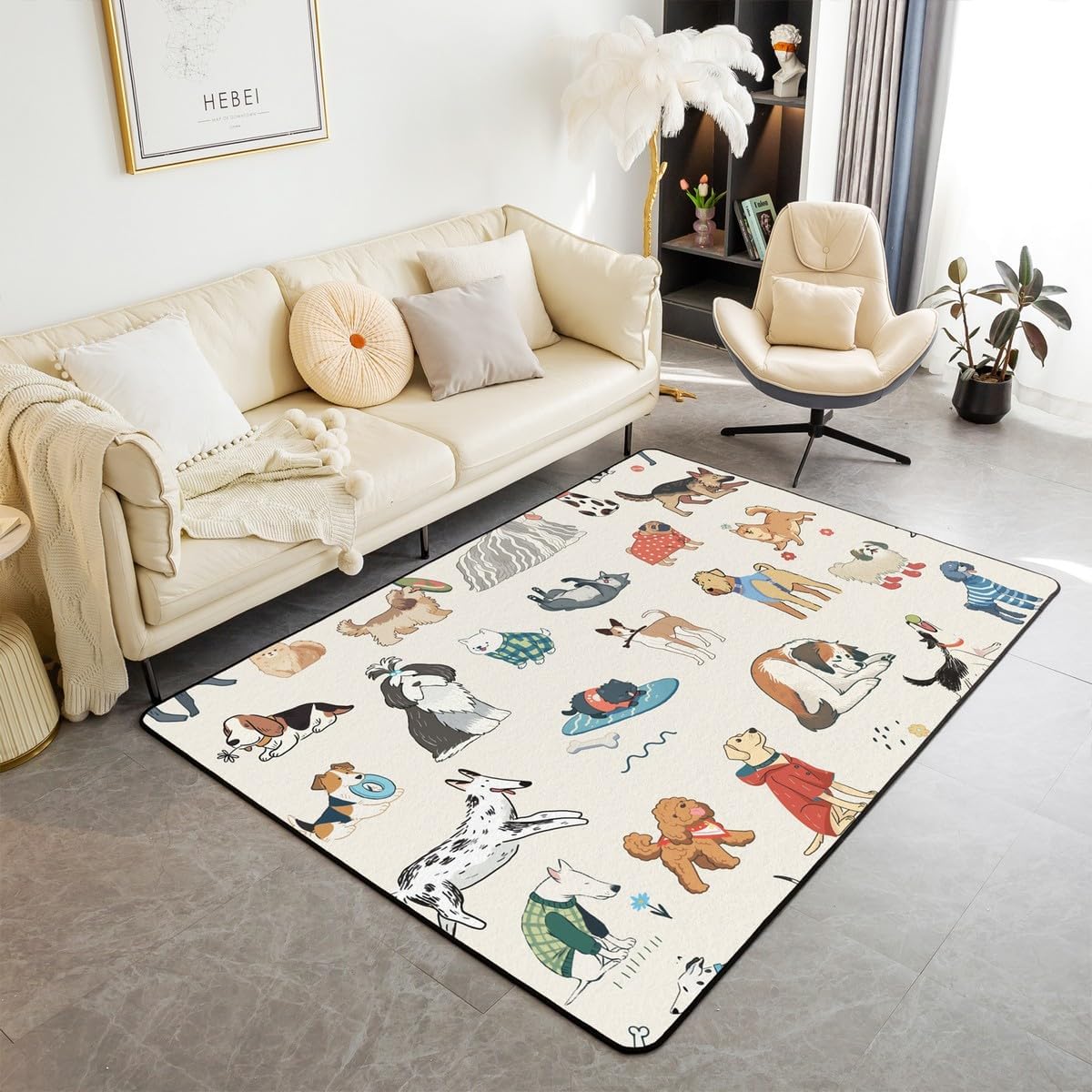 Castle Fairy Cartoon Dog Bath Rug 16x24 Inch Soft Shaggy Non Slip Floor Mat