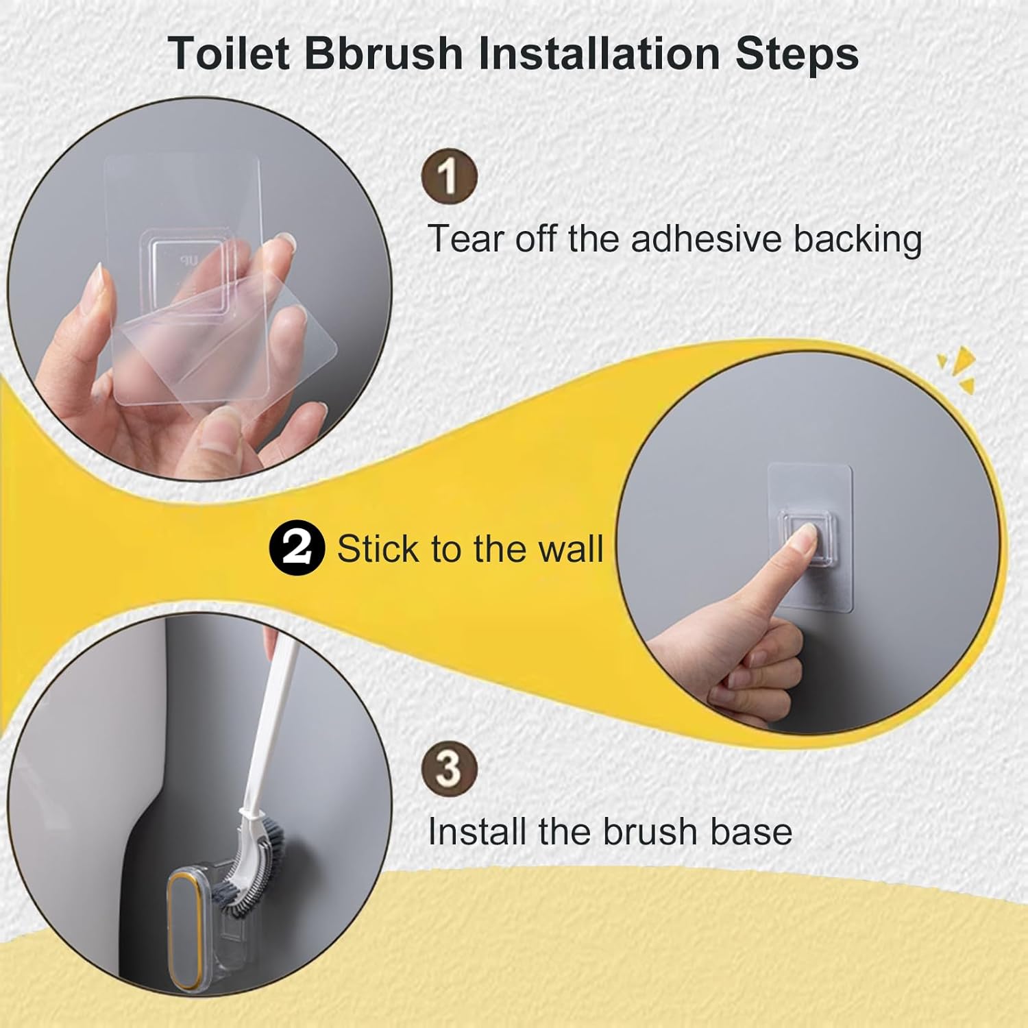 NEWBOVIK Toilet Brush and Holder Set with Deep Cleaning Brush