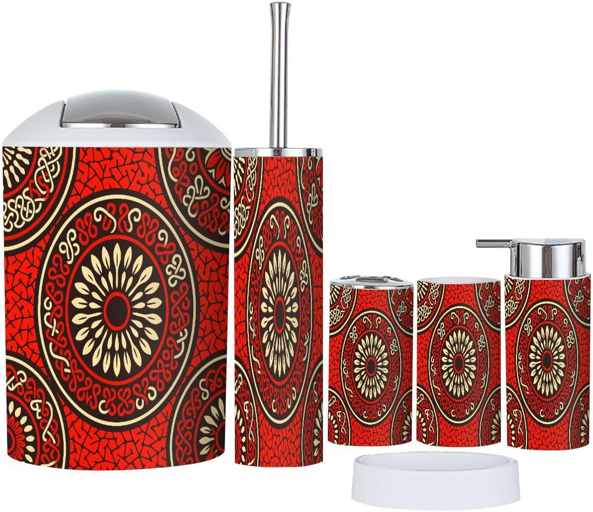 Boho Circle Bathroom Accessory Set 6 Piece 1
