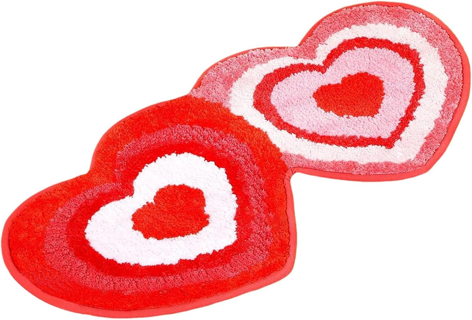 Valentines Day Heart Shaped Bath Mat - Pink Non Slip Cute Room Decor