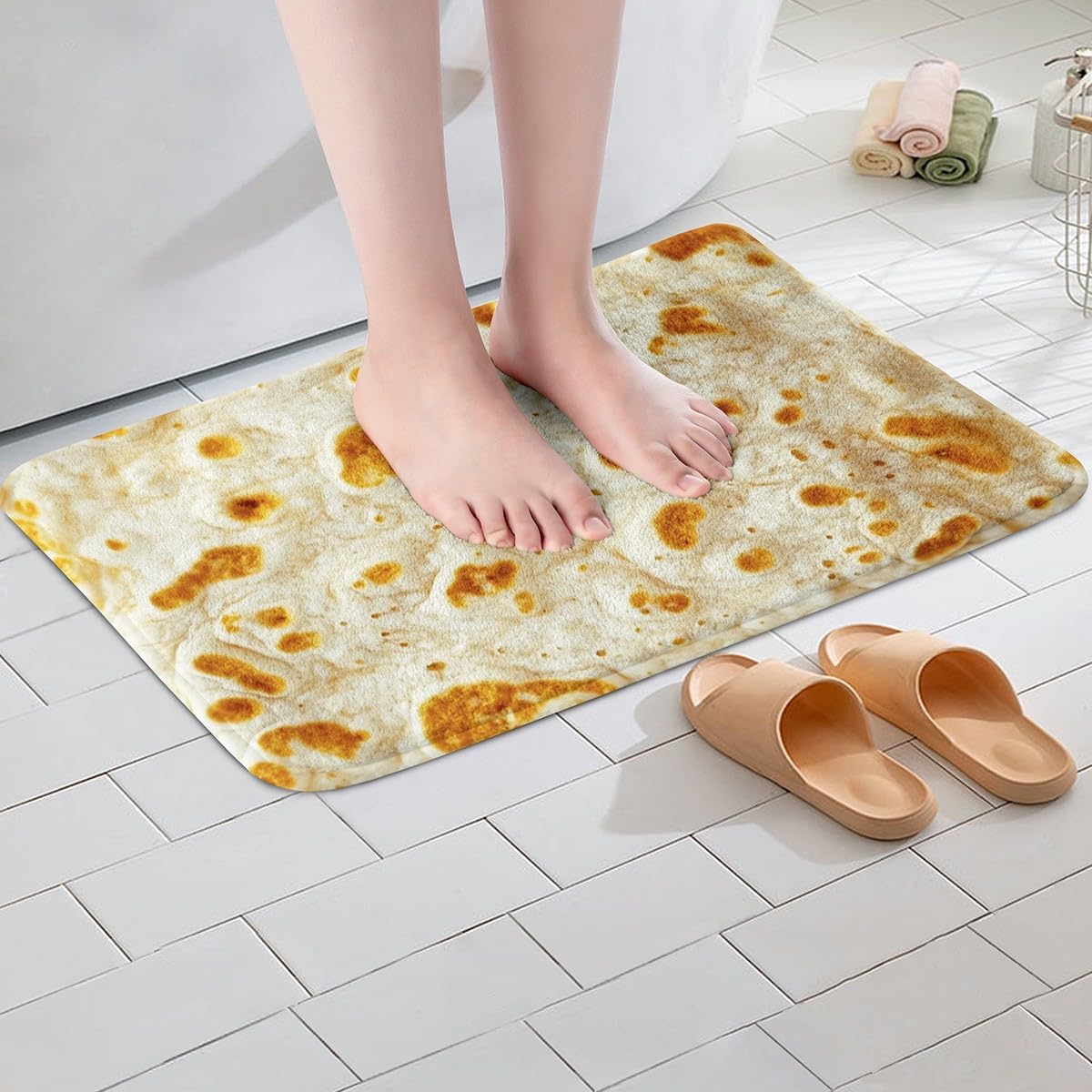 Feelyou Soft Fleece Bath Mat 16x24 Inch Non-Slip