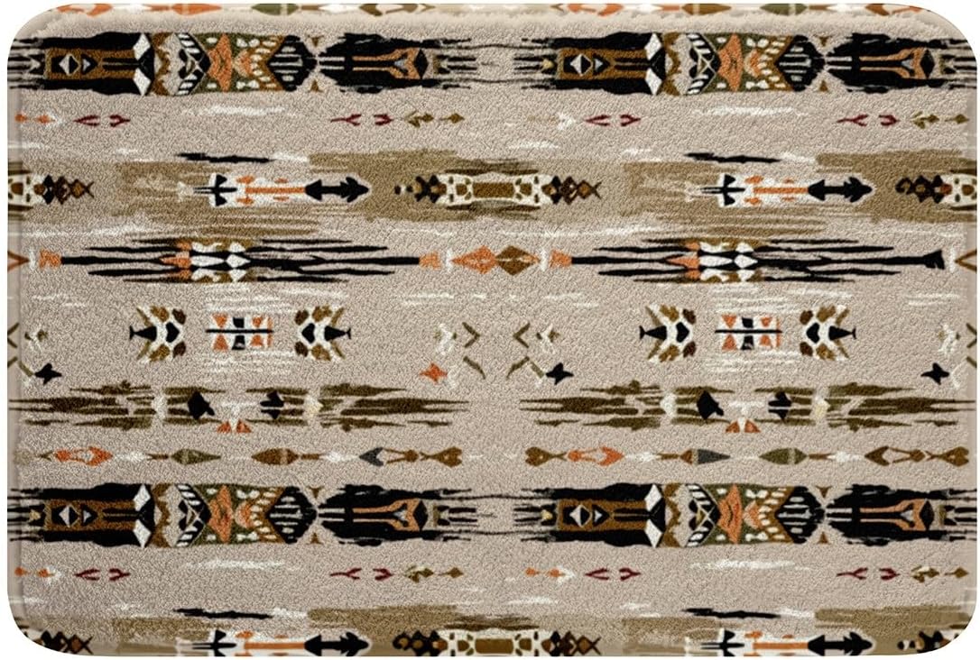 Western Style Bath Mat 16x24 Geometric Aztec Rug