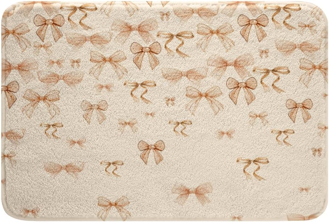 Jejeloiu Bowknot Bath Rug for Girls 16x24 Inch