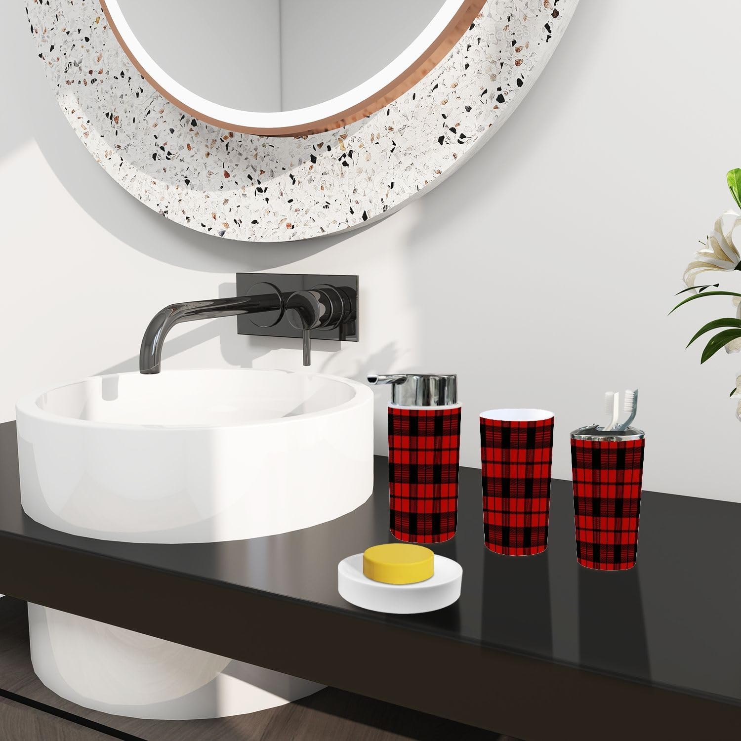 Boho Style 6-Piece Bathroom Accessory Set