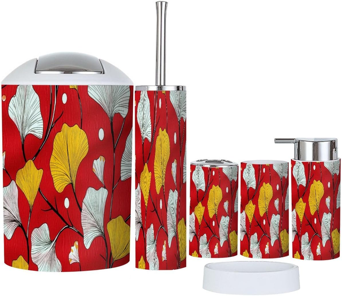 Boho Bathroom Accessory Set 6 Piece Modern Design 1