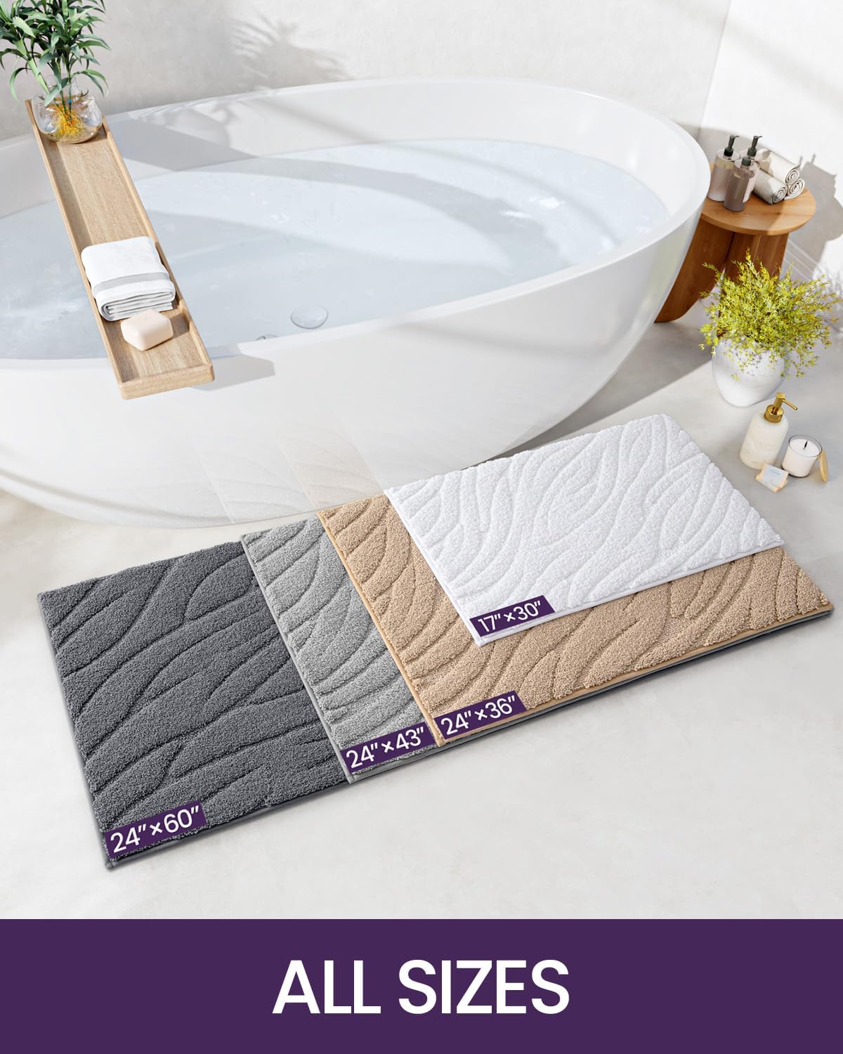 DEXI Bathroom Rug Mat 24x36 Beige