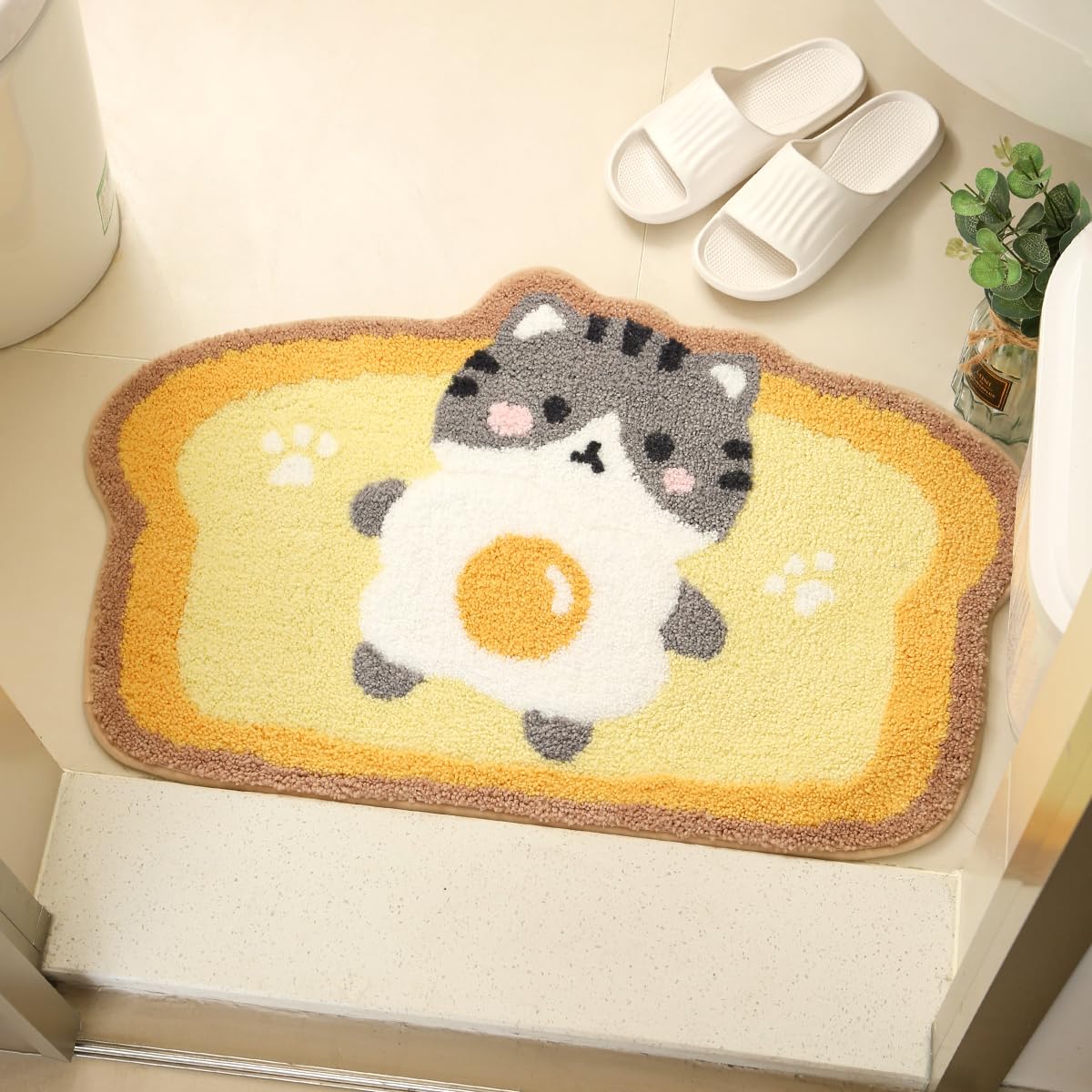 Molesun Cute Bath Mat Soft Microfiber Rug 20x31