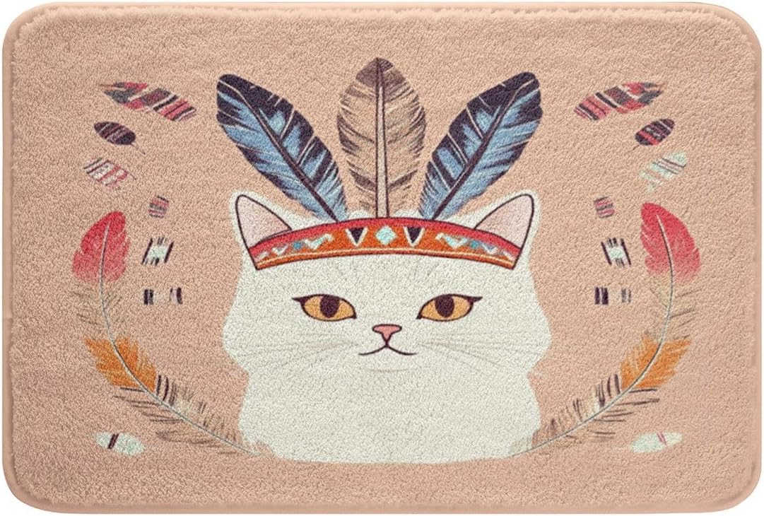 Feelyou Cat Doormat 16x24 Boho Exotic Print