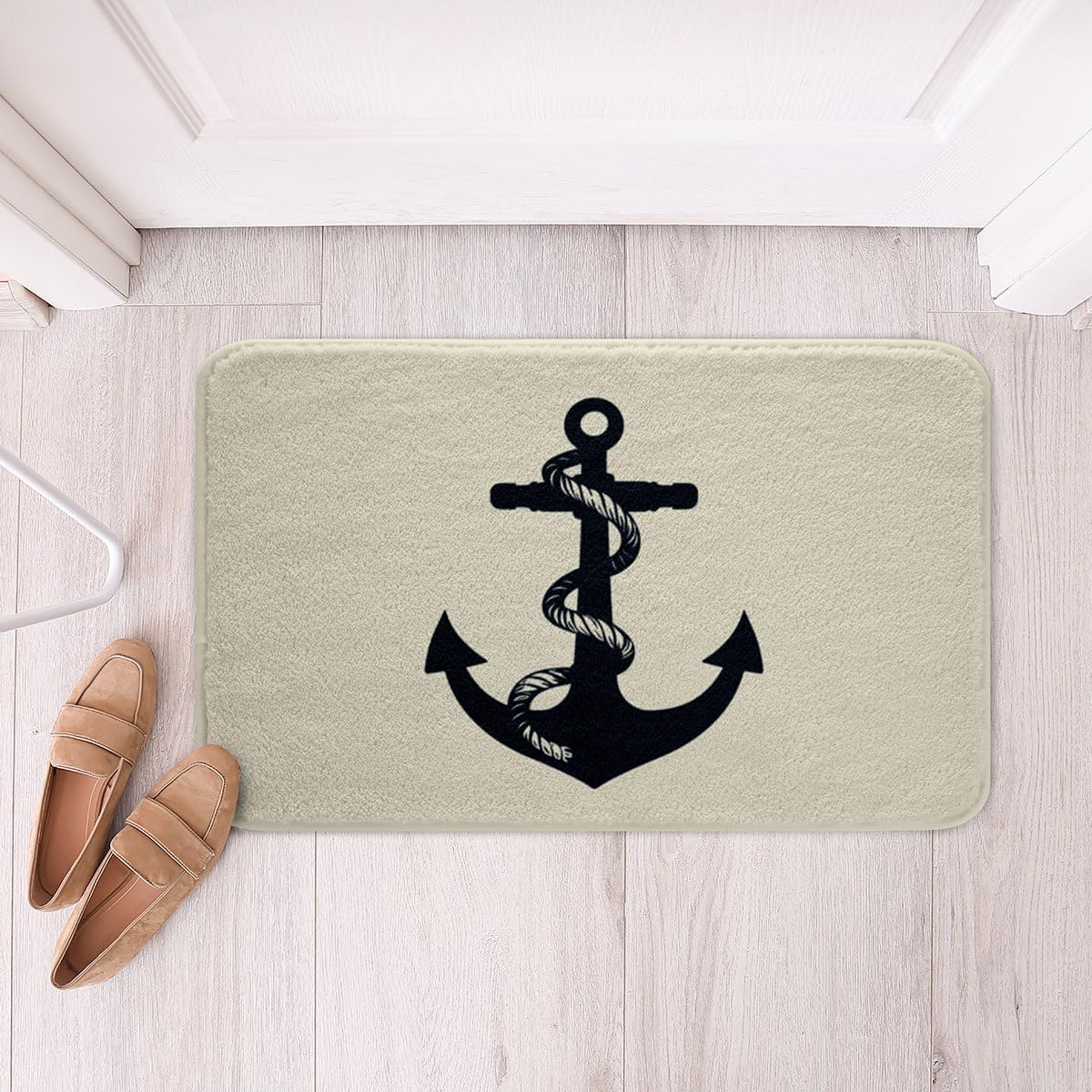 Jejeloiu Anchor Decor Bathroom Rug 16x24 Nautical Themed