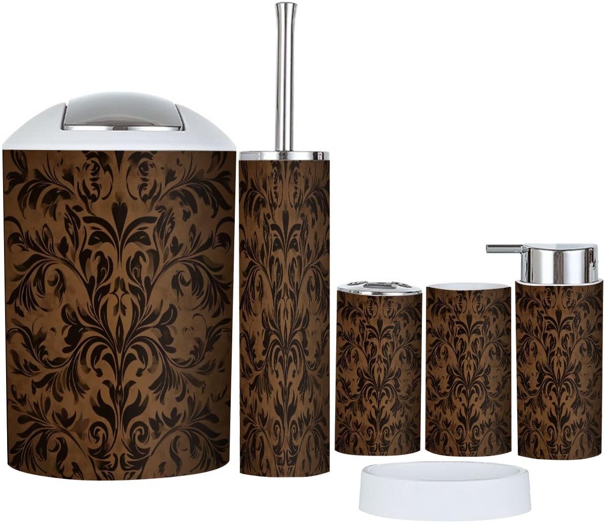 Boho Bathroom Accessory Set 6 Piece Modern Stylish
