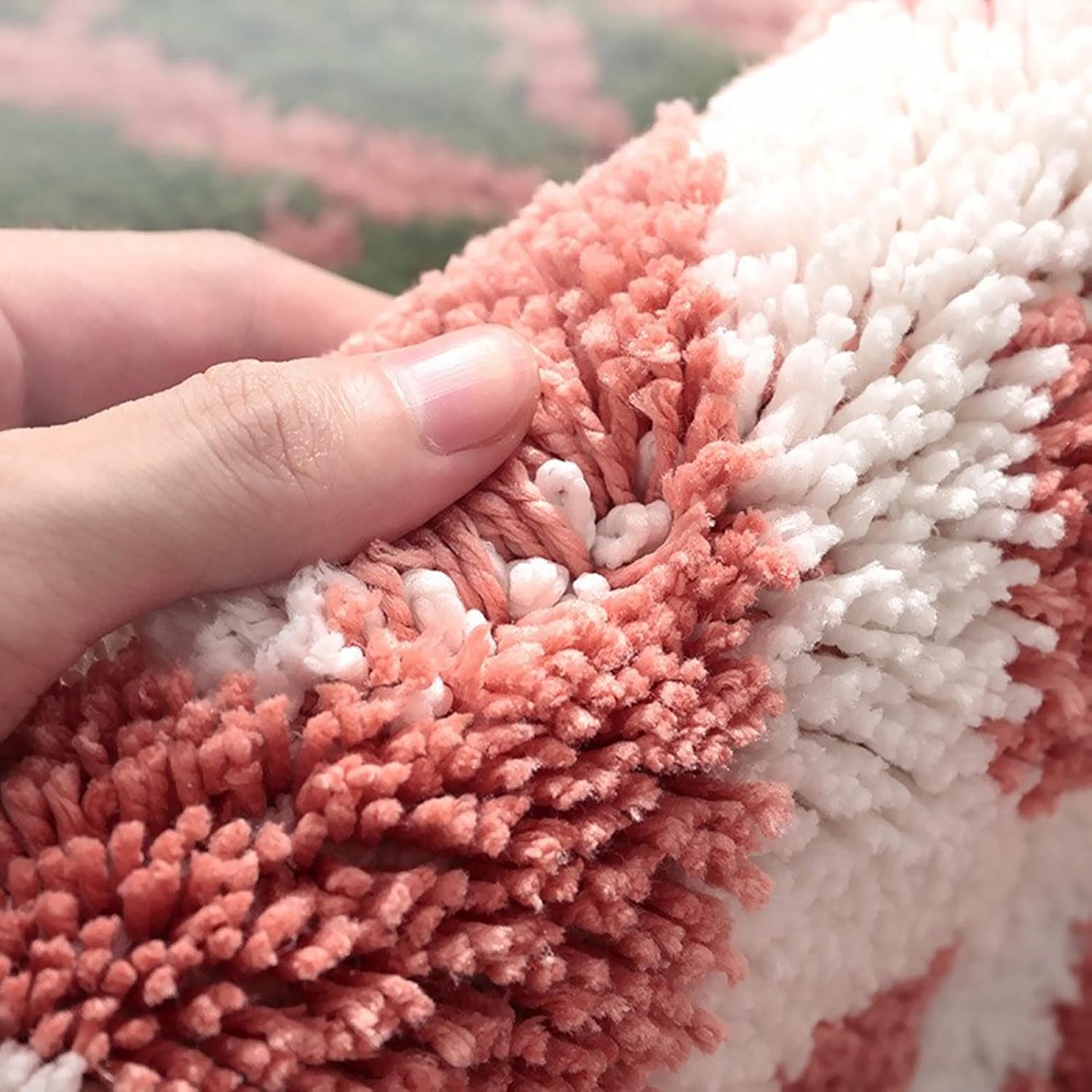 UKELER Coral Pink Bath Rug for Kids