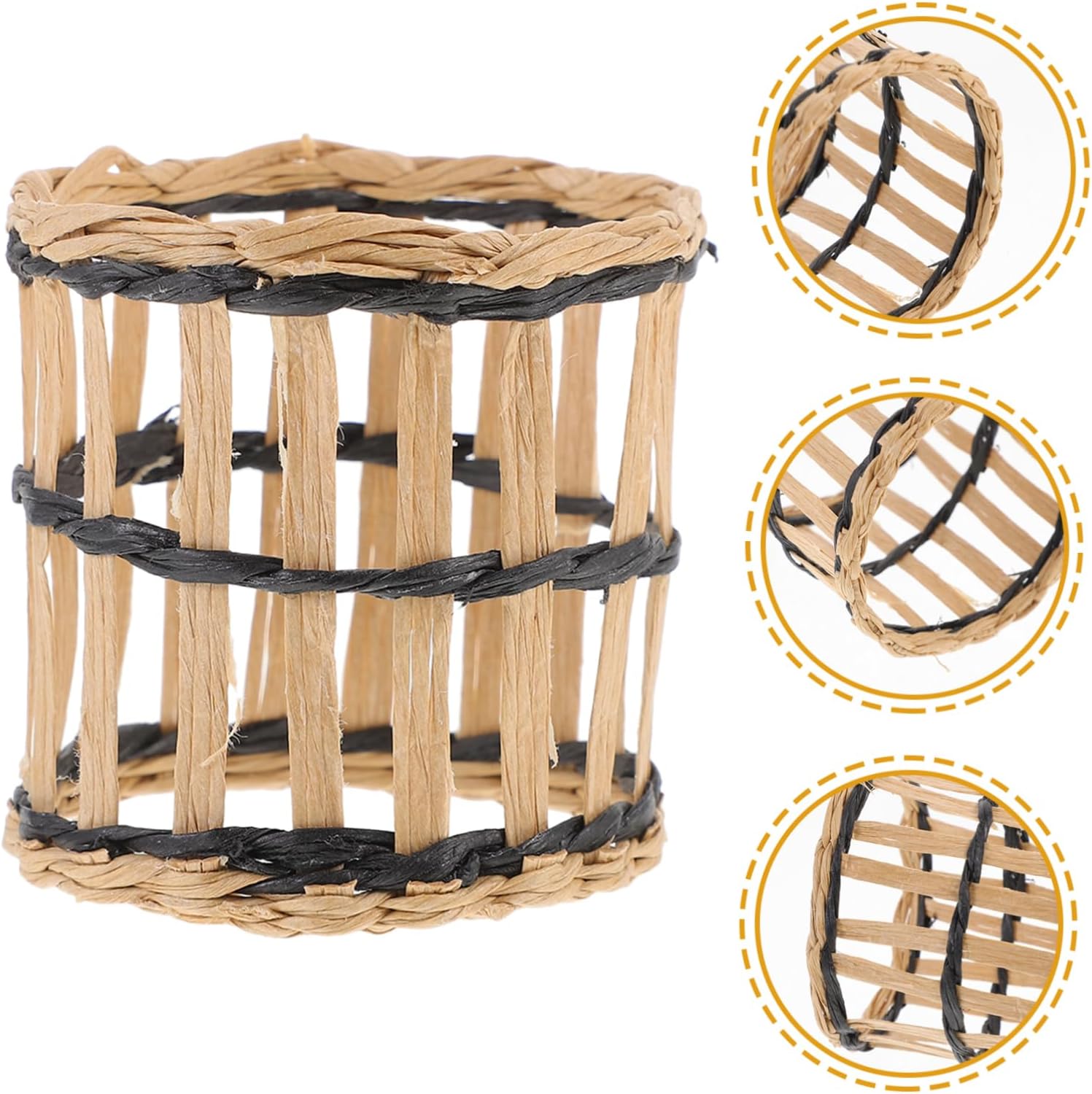 Hoement Woven Straw Cup Sleeve Holder for Glass and Plastic Bottles 1