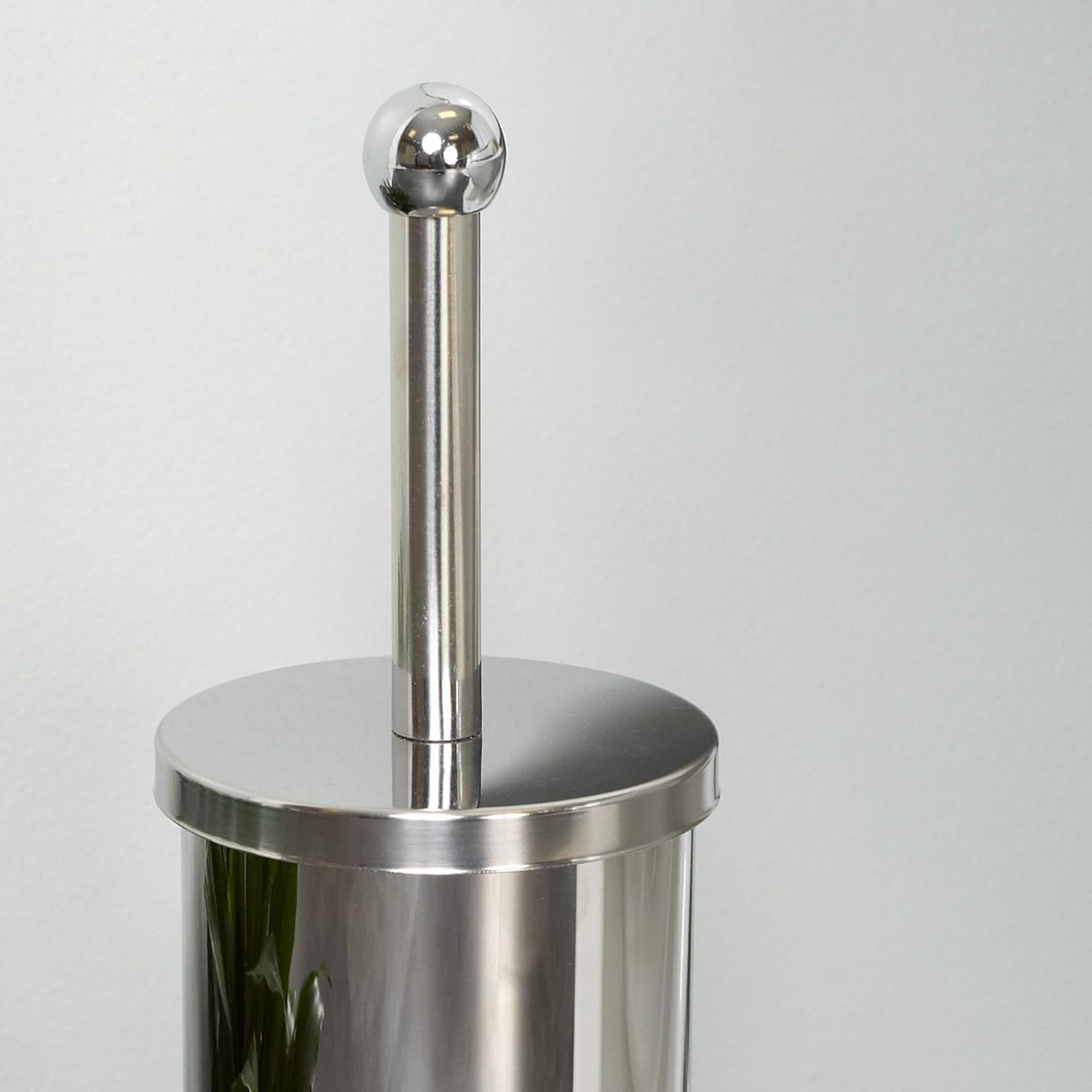 Zenna Home Toilet Brush Holder Set with Stainless Steel Brush