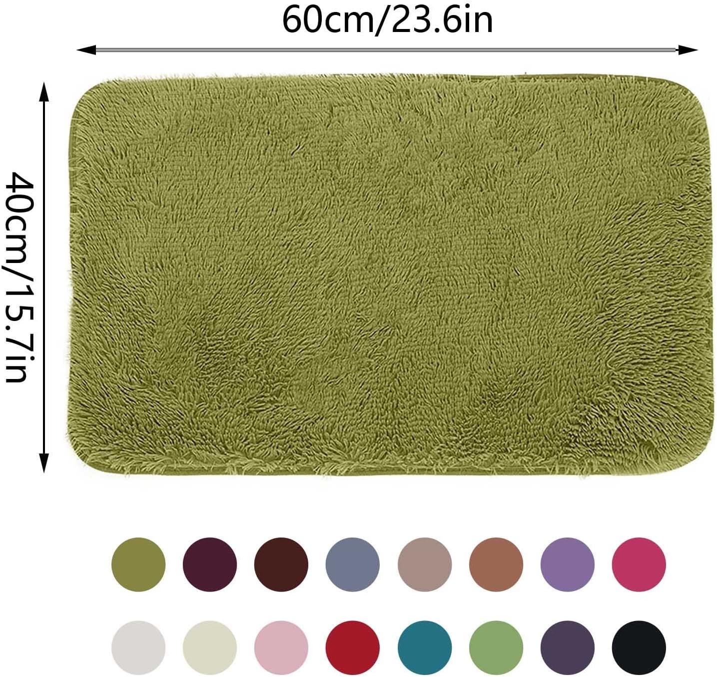 Scceatti Plush Bath Mat 24x16In Non-Slip Red Bathroom Rug