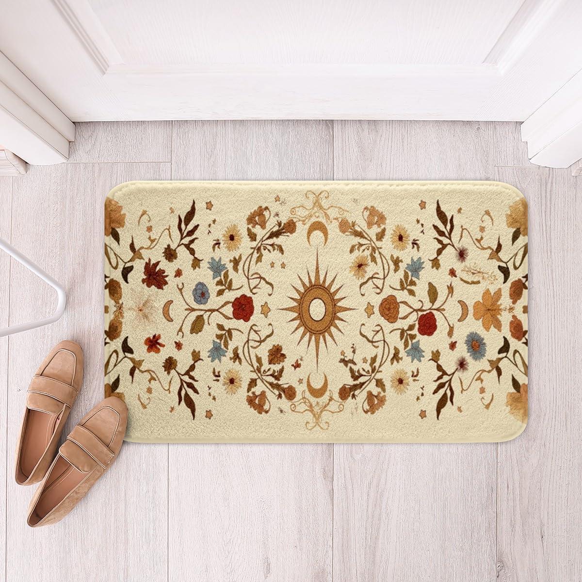Erosebridal Boho Floral Bath Rug Set 16x24