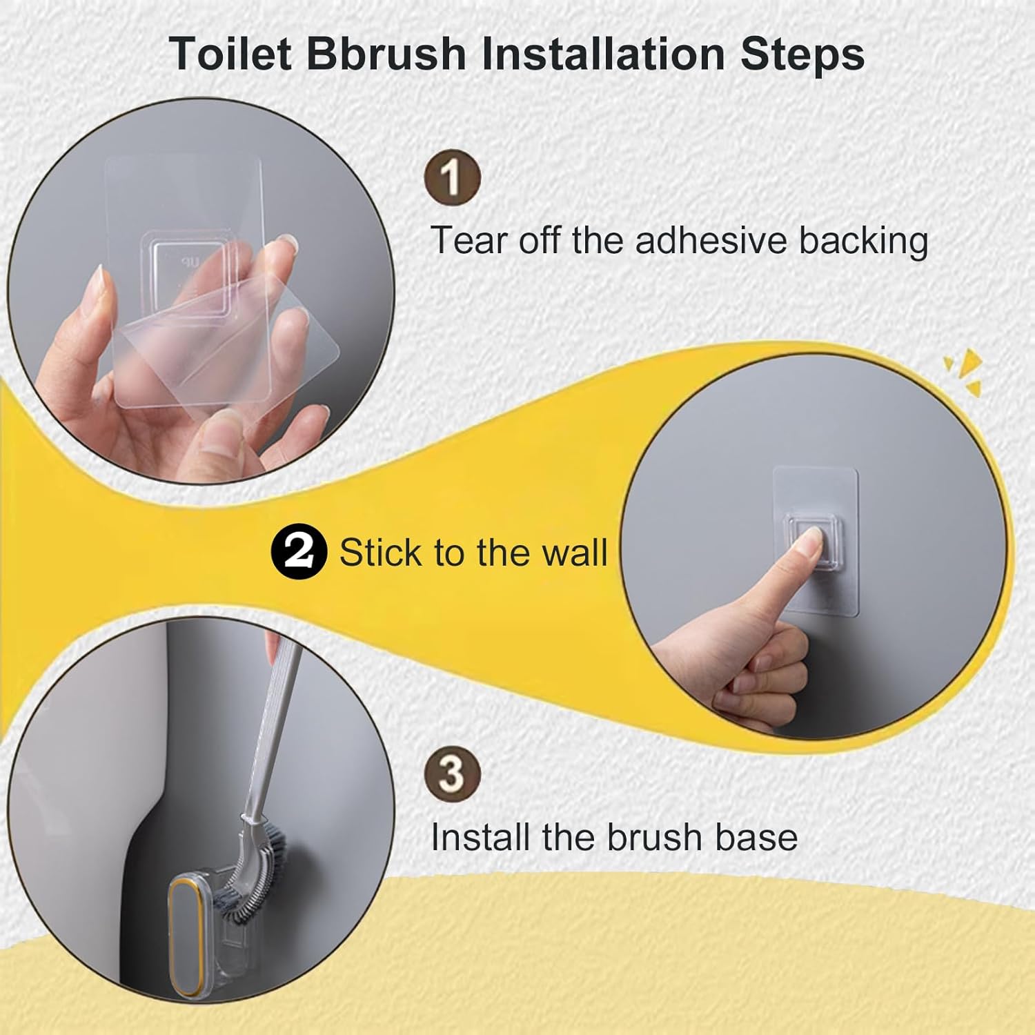NEWBOVIK Under-Rim Toilet Brush with Holder Set