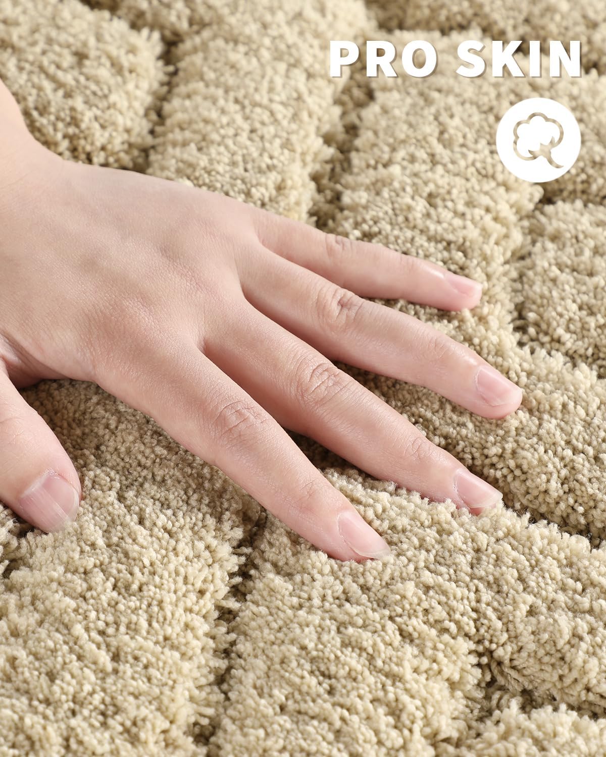 Yimobra Extra Soft Microfiber Bath Rug 36x24 Non Slip Beige
