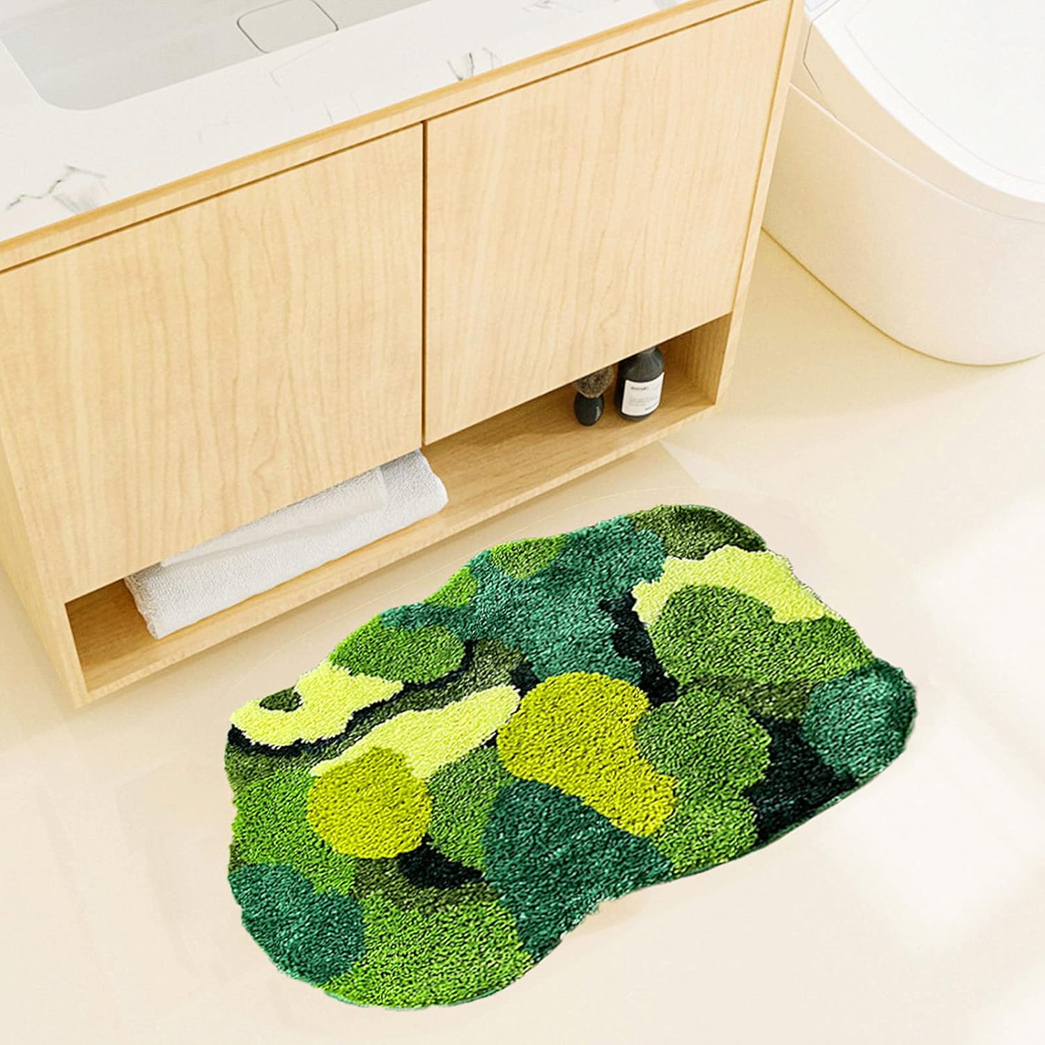 Grass Green Moss Bath Mat 315x236 Non Slip