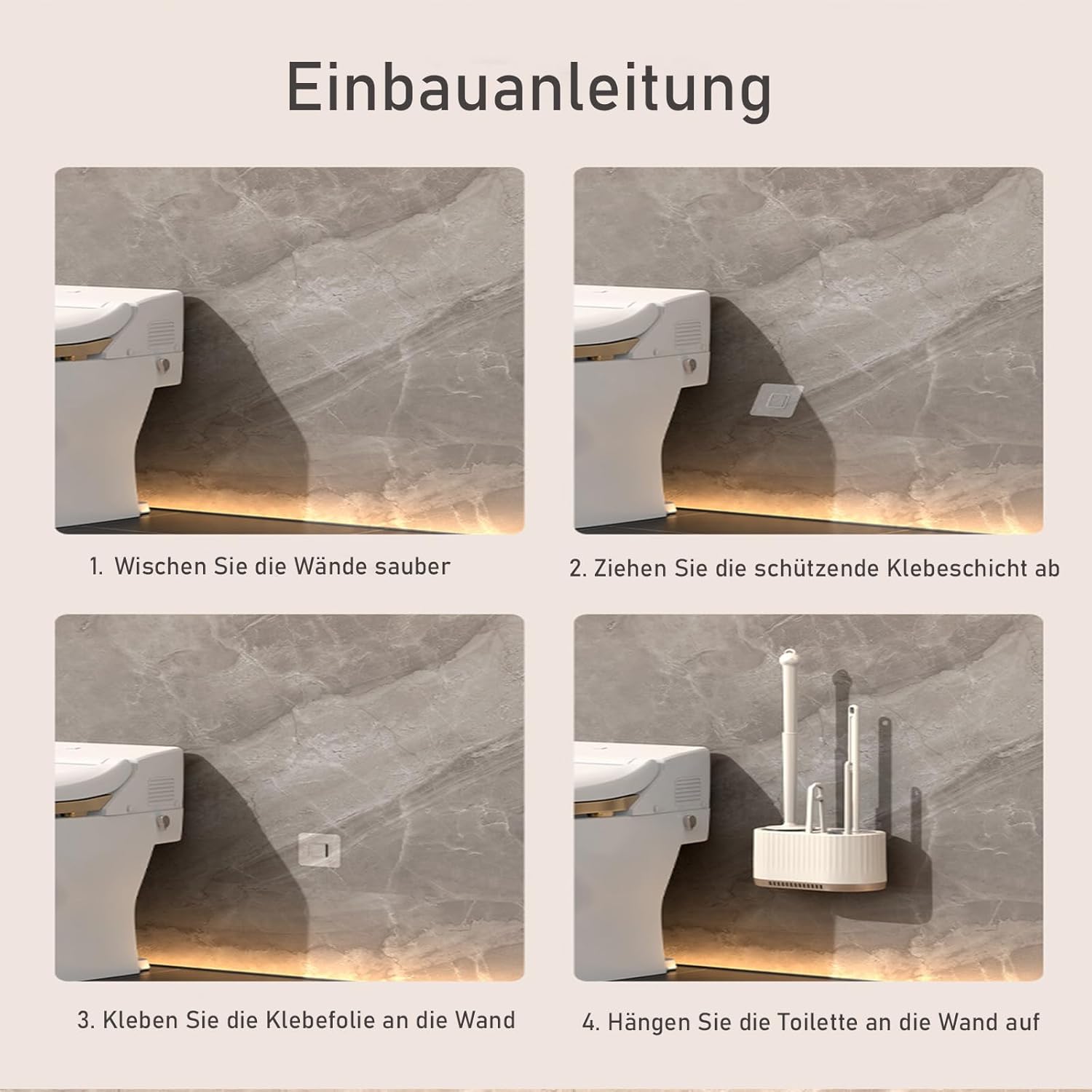 Bazasa 4-in-1 Toilet Brush and Holder Set 1