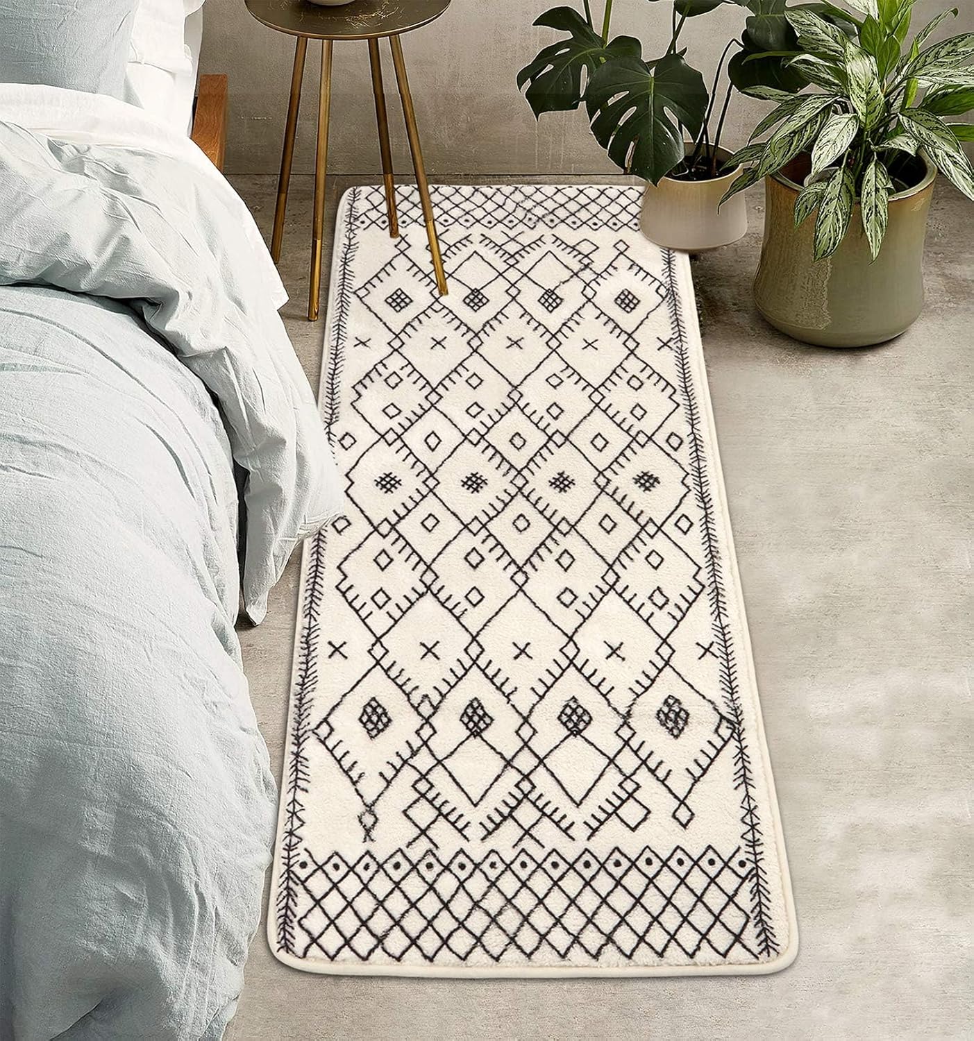 Uphome Boho Runner Rug 24x59 Non-Slip Bathroom Mat