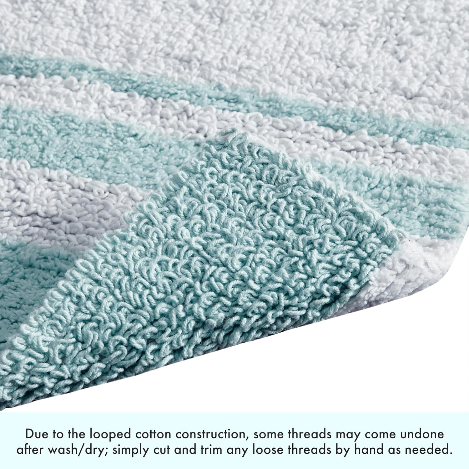 Madison Park Reversible Spa Cotton Bath Rug 24x72 Aqua