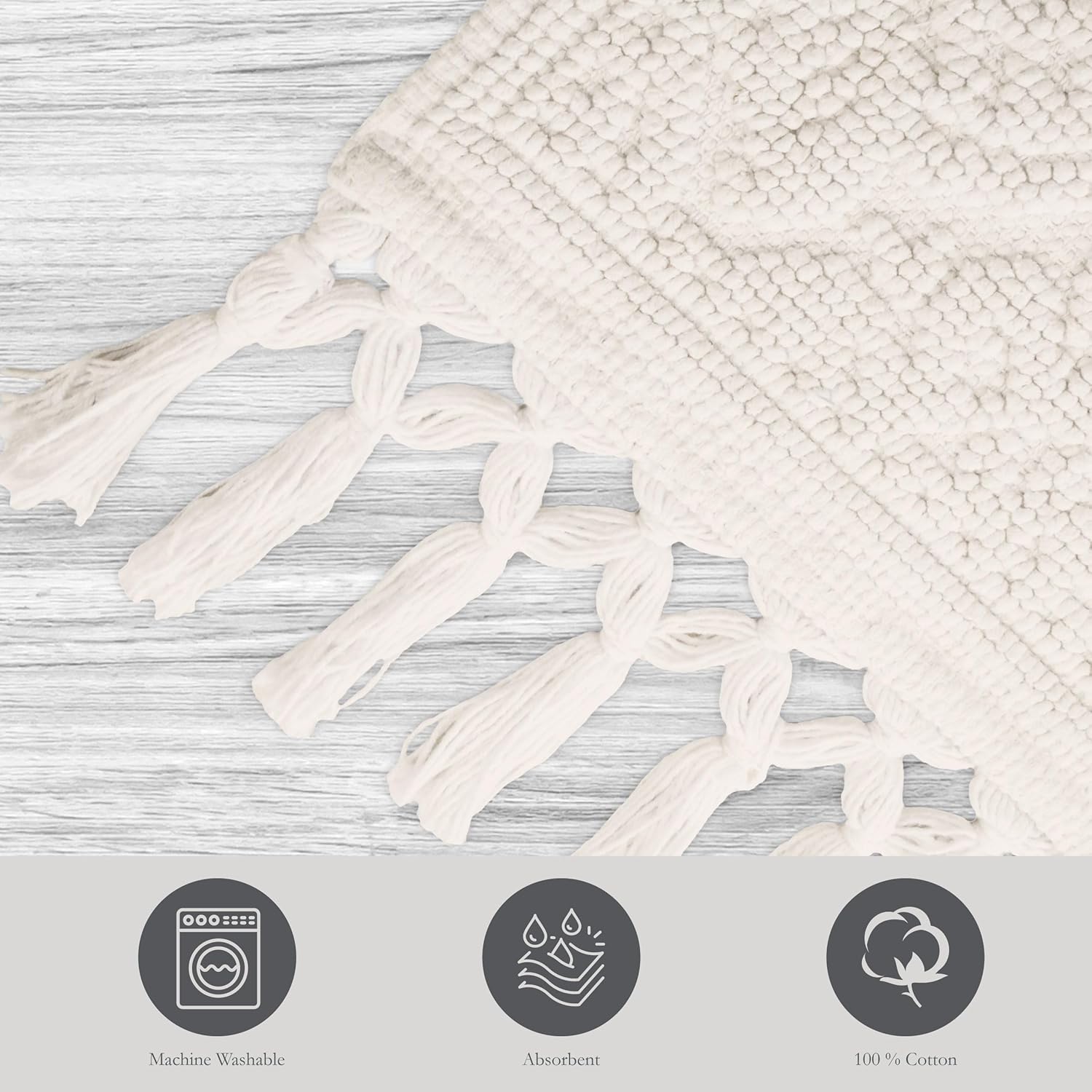 Jean Pierre Ricardo Bath Mats Set of 2 Ivory 1
