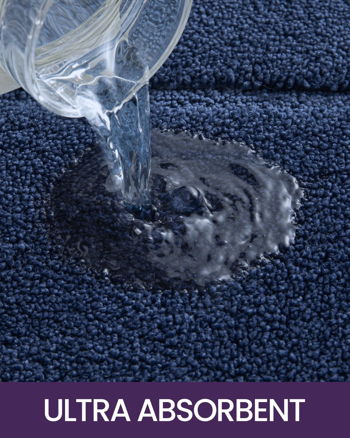 DEXI Navy Bathroom Rug Mat 36x24 Non Slip