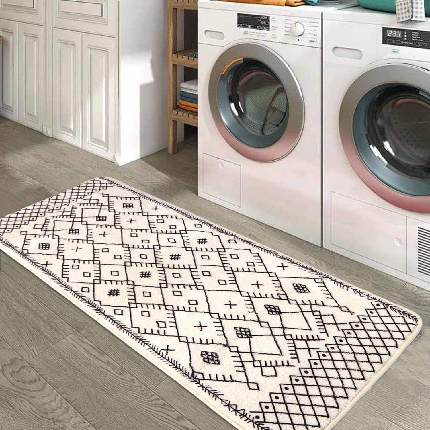 Uphome Boho Runner Rug 24x59 Non-Slip Bathroom Mat